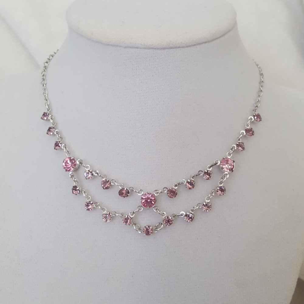 Vintage Avon 90s choker pink rhinestones